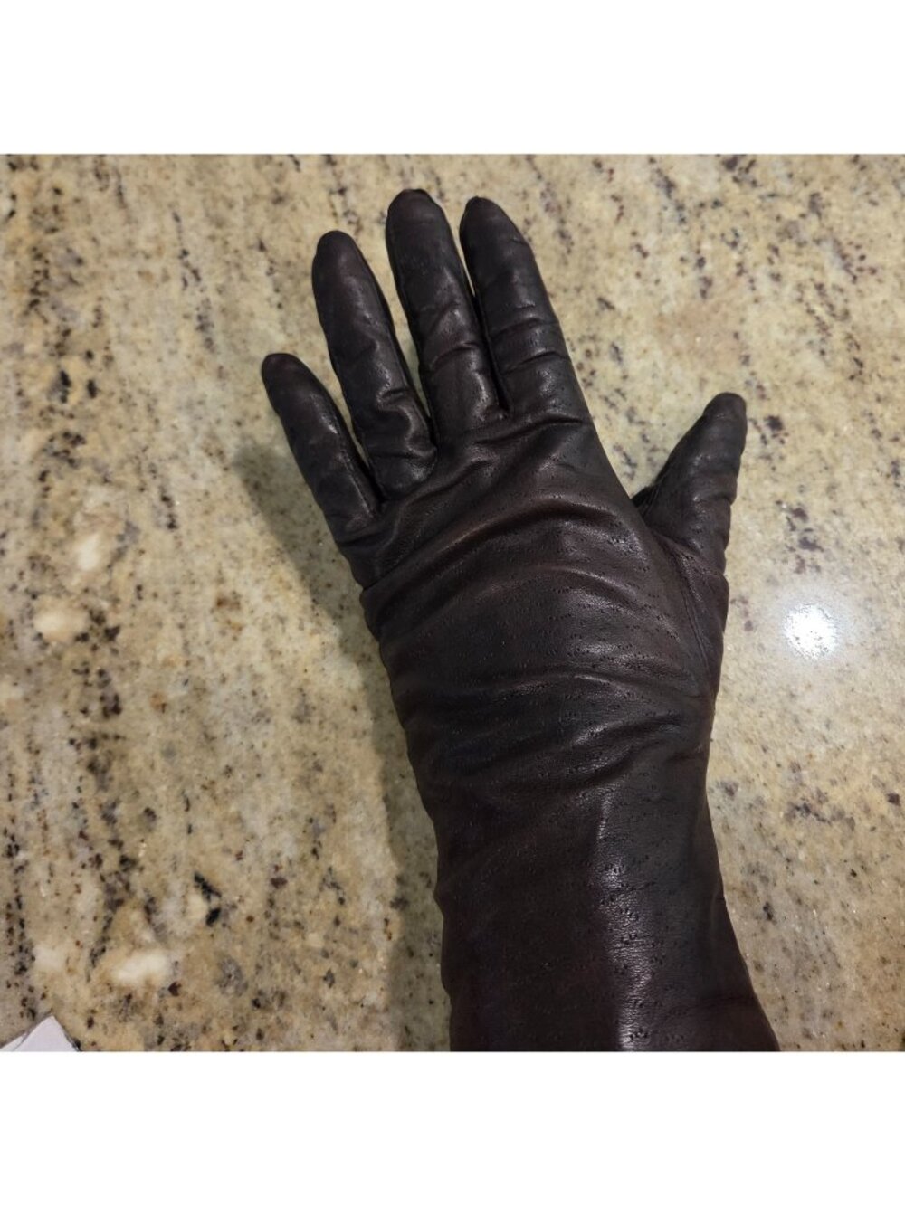 Vintage Womens Size S 6.5 Brown Leather Lined Gloves Fownes